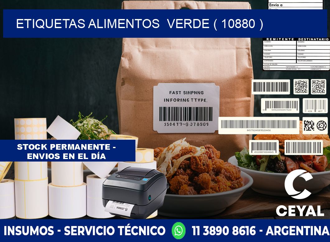 etiquetas alimentos  verde ( 10880 )