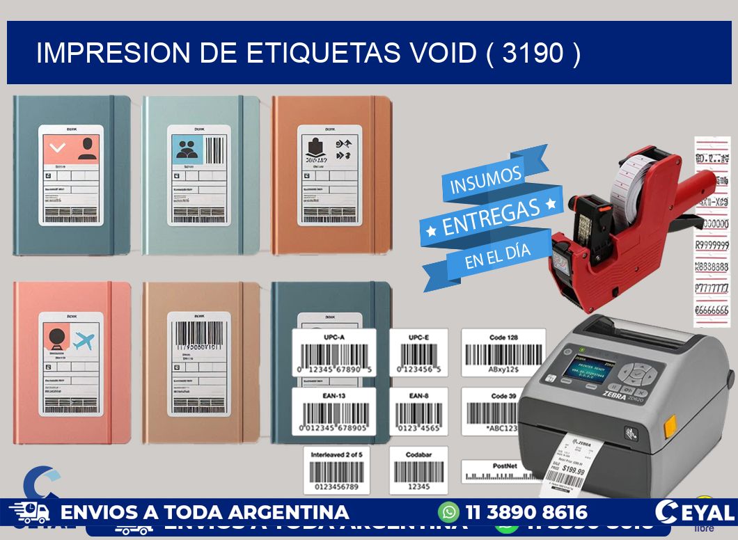 impresion de etiquetas VOID ( 3190 )