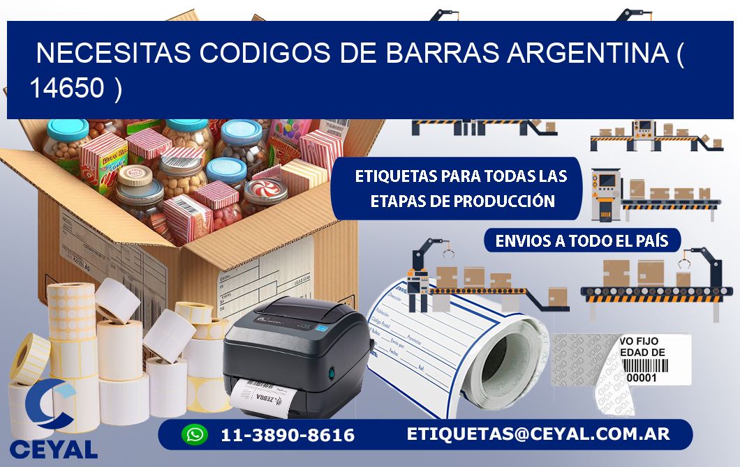 necesitas codigos de barras argentina ( 14650 )