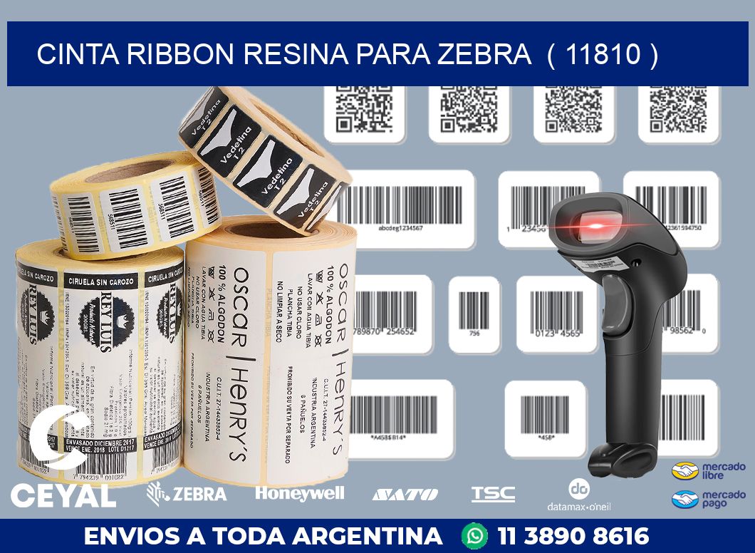 CINTA RIBBON RESINA PARA ZEBRA  ( 11810 )
