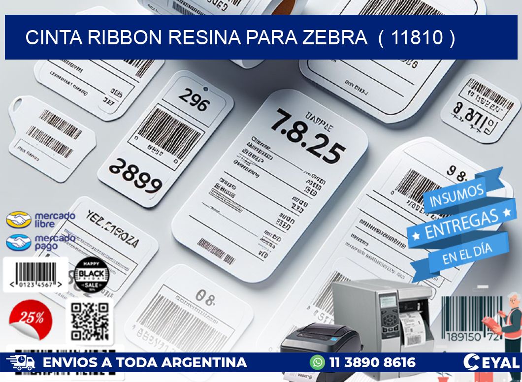 CINTA RIBBON RESINA PARA ZEBRA  ( 11810 )