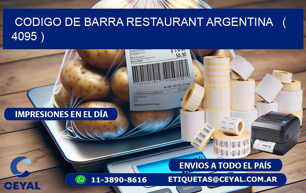 CODIGO DE BARRA RESTAURANT ARGENTINA   ( 4095 )