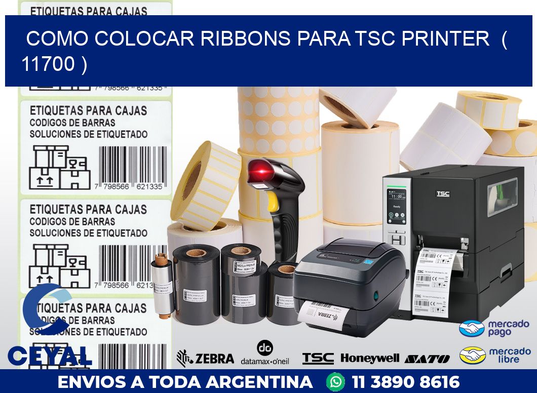 COMO COLOCAR RIBBONS PARA TSC PRINTER  ( 11700 )