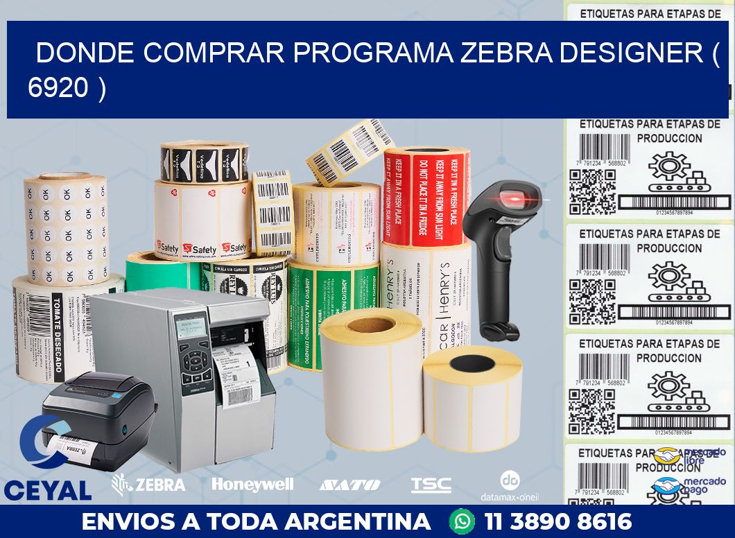 DONDE COMPRAR PROGRAMA ZEBRA DESIGNER ( 6920 )