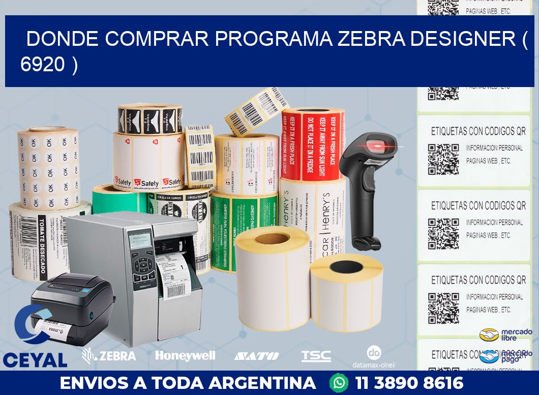 DONDE COMPRAR PROGRAMA ZEBRA DESIGNER ( 6920 )