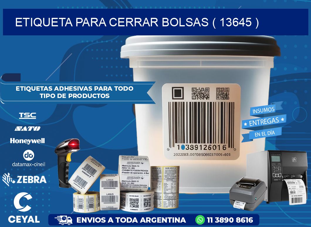 ETIQUETA PARA CERRAR BOLSAS ( 13645 )