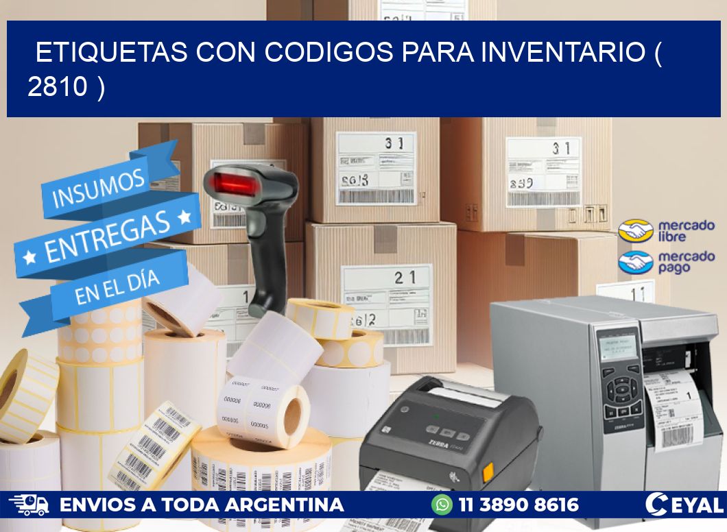 ETIQUETAS CON CODIGOS PARA INVENTARIO ( 2810 )