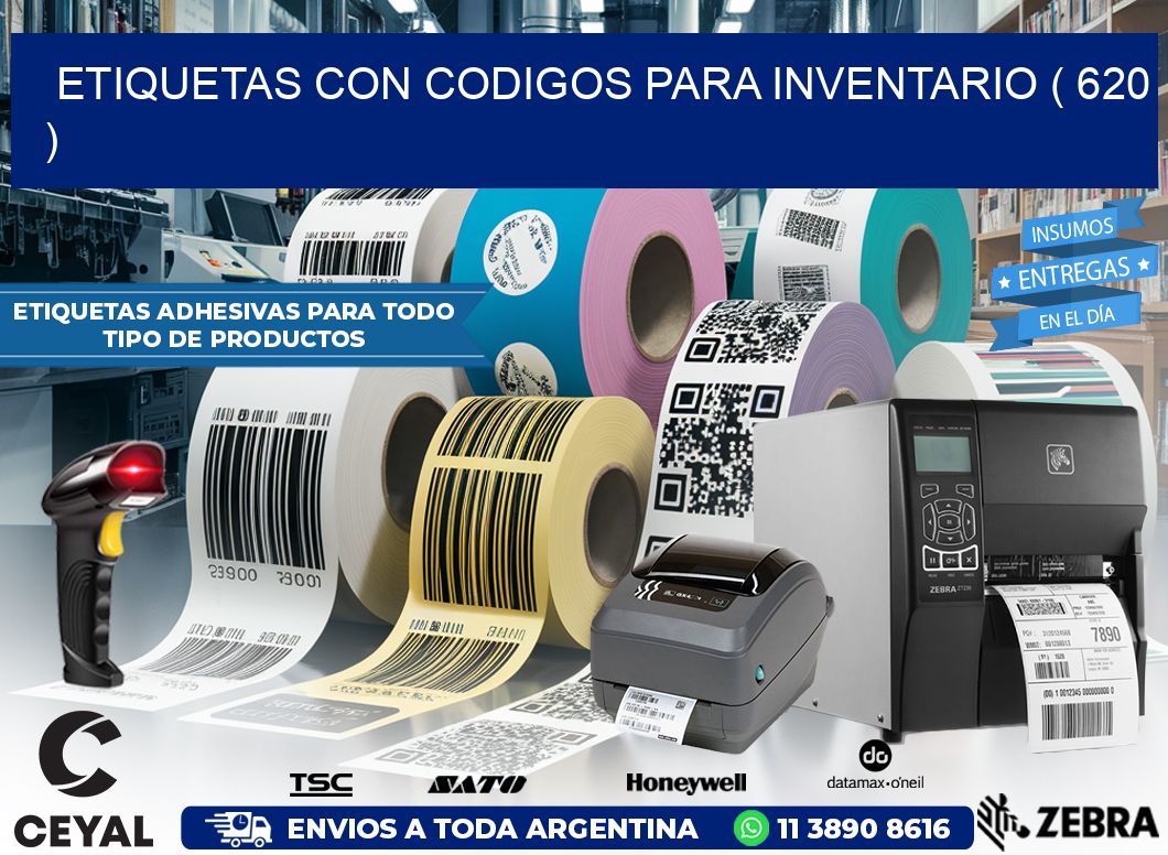 ETIQUETAS CON CODIGOS PARA INVENTARIO ( 620 )