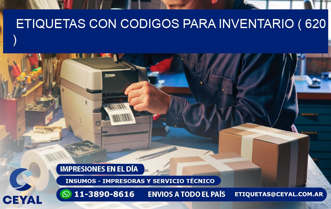 ETIQUETAS CON CODIGOS PARA INVENTARIO ( 620 )