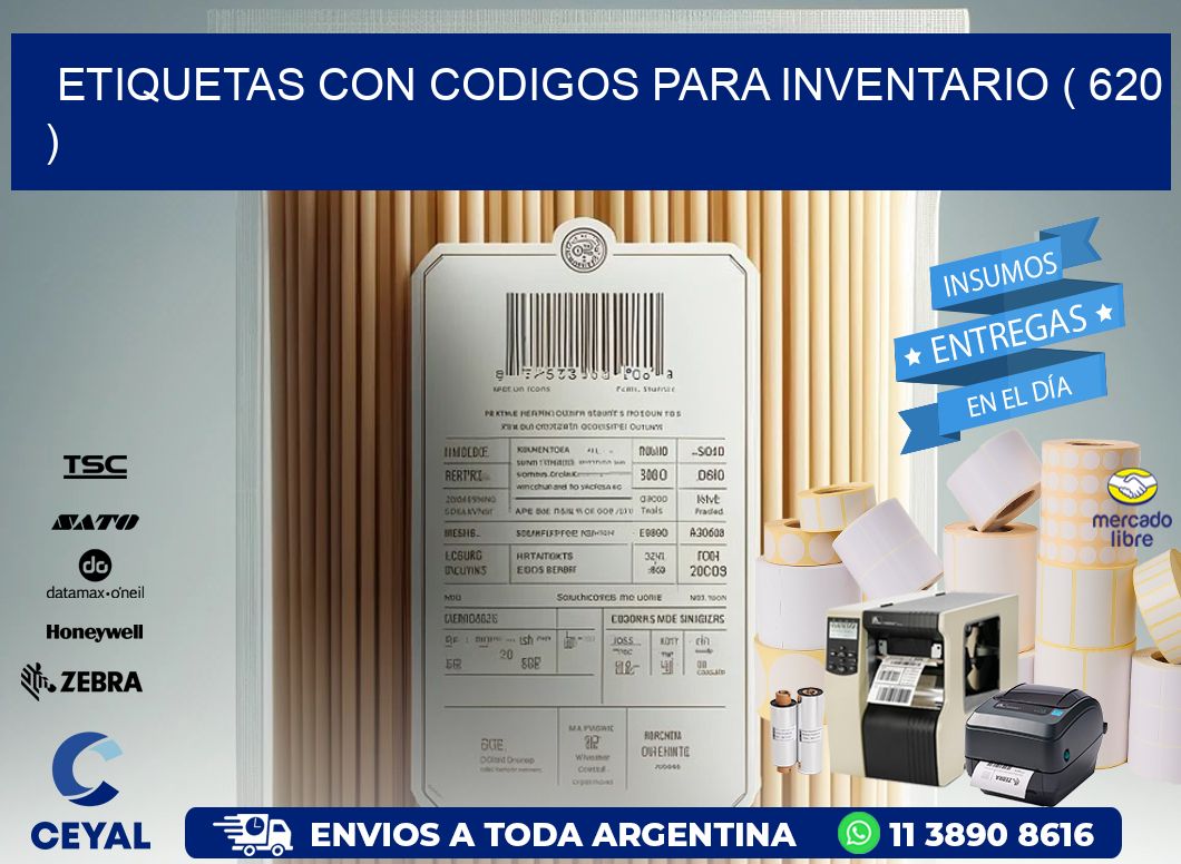 ETIQUETAS CON CODIGOS PARA INVENTARIO ( 620 )