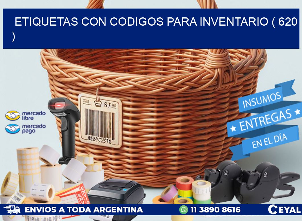 ETIQUETAS CON CODIGOS PARA INVENTARIO ( 620 )