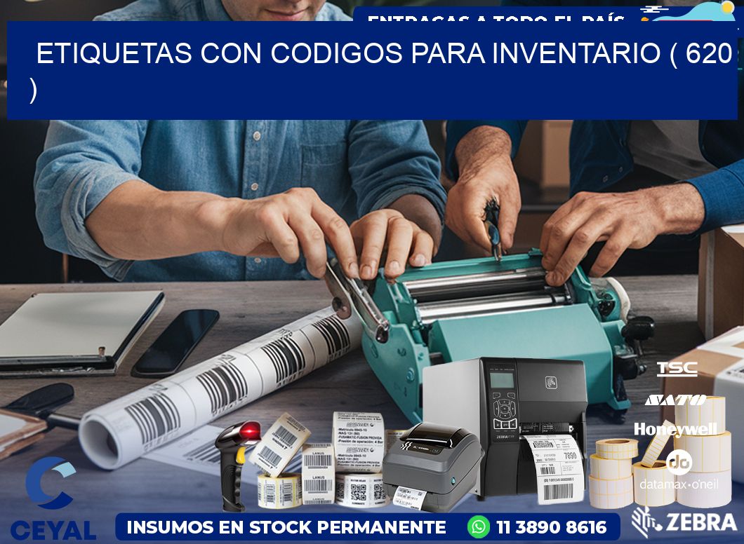 ETIQUETAS CON CODIGOS PARA INVENTARIO ( 620 )