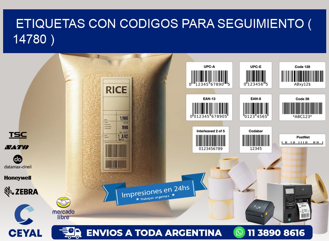 ETIQUETAS CON CODIGOS PARA SEGUIMIENTO ( 14780 )