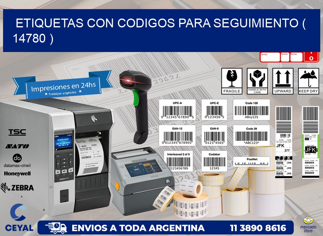 ETIQUETAS CON CODIGOS PARA SEGUIMIENTO ( 14780 )