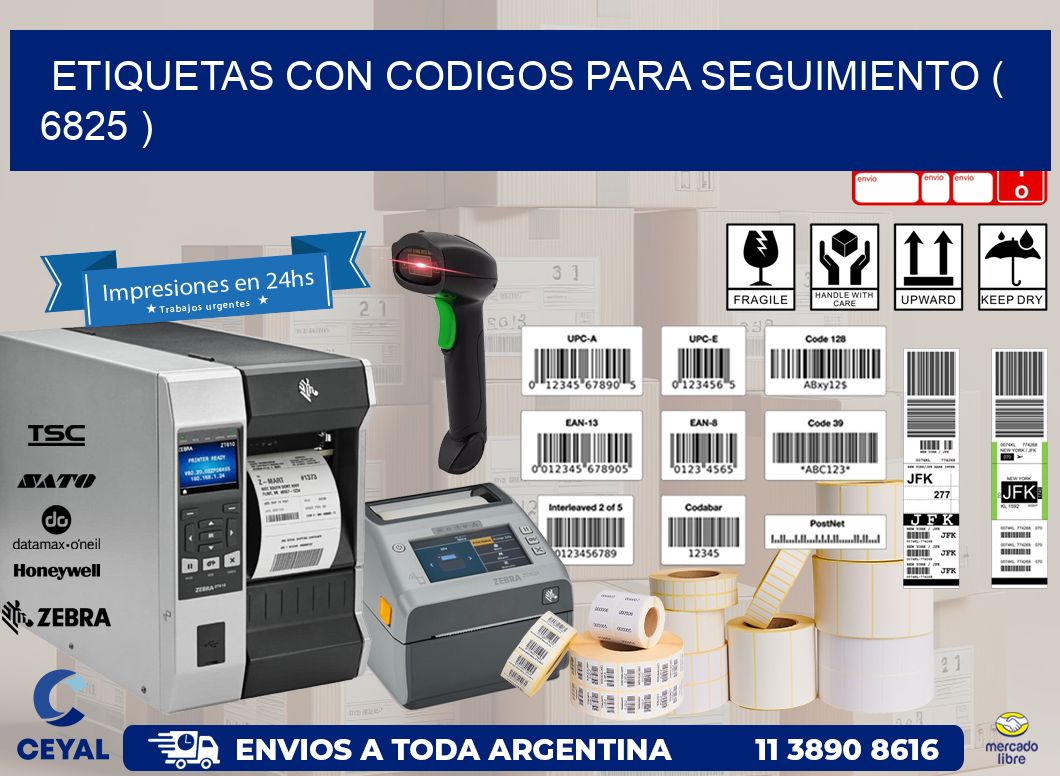ETIQUETAS CON CODIGOS PARA SEGUIMIENTO ( 6825 )