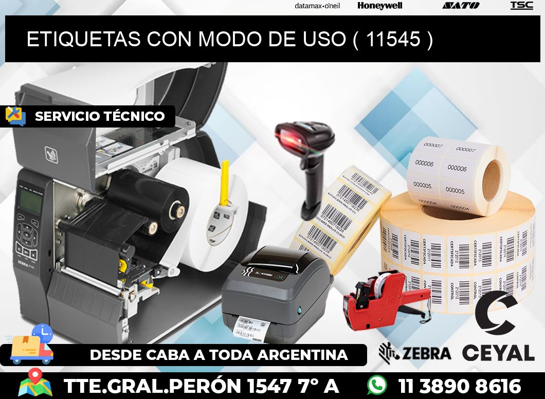 ETIQUETAS CON MODO DE USO ( 11545 )