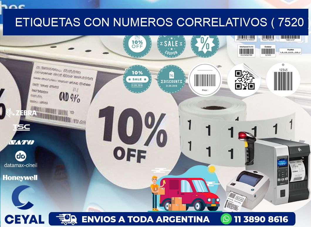 ETIQUETAS CON NUMEROS CORRELATIVOS ( 7520 )