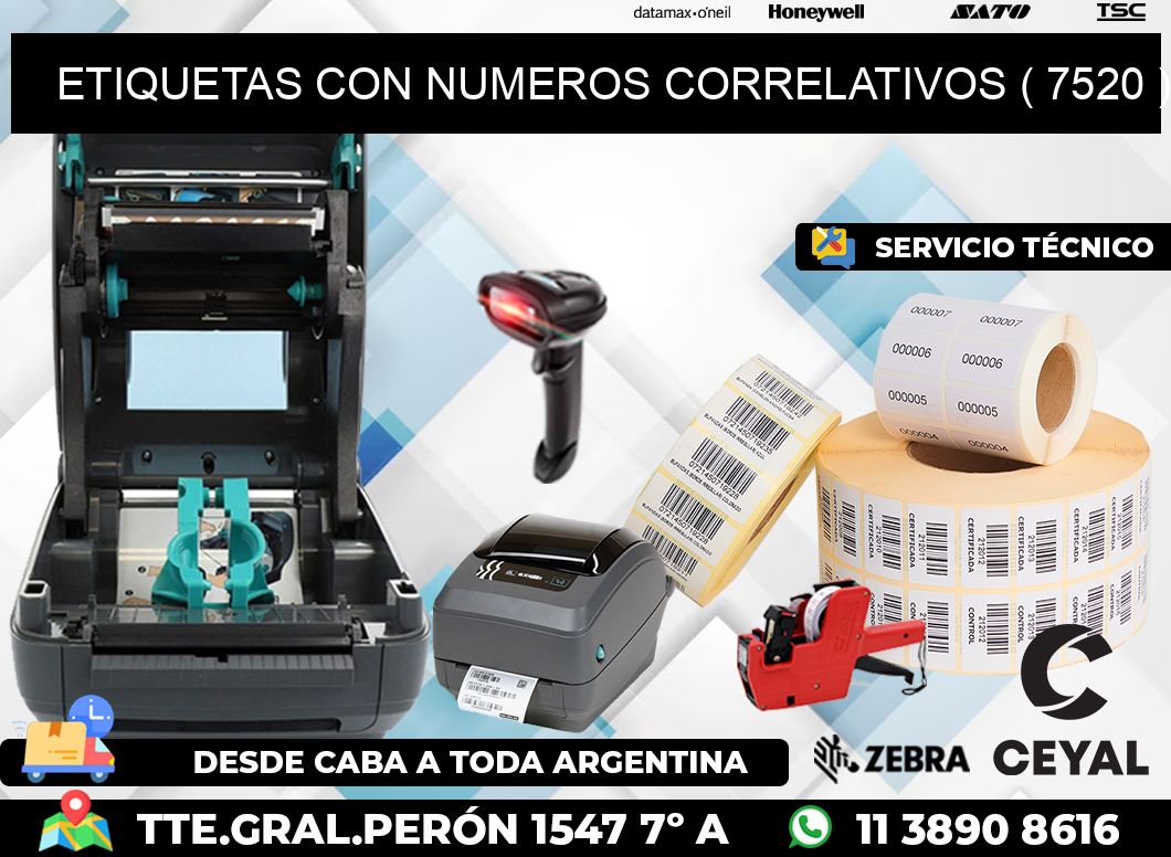ETIQUETAS CON NUMEROS CORRELATIVOS ( 7520 )