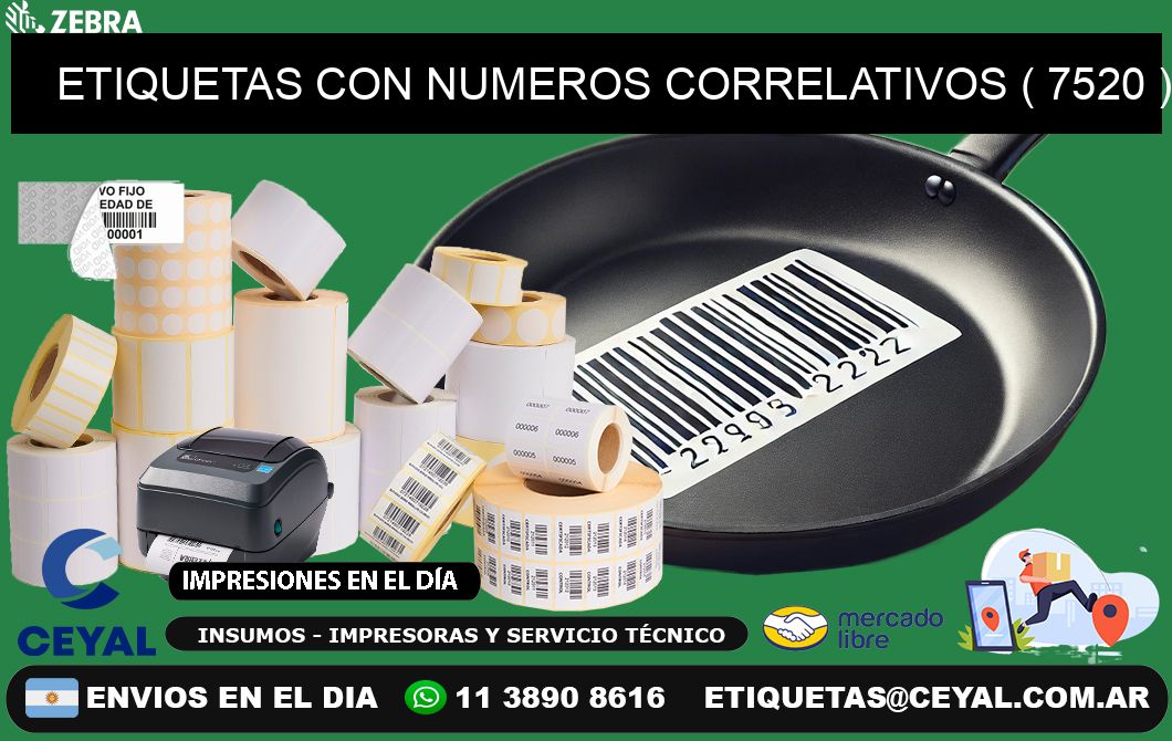 ETIQUETAS CON NUMEROS CORRELATIVOS ( 7520 )