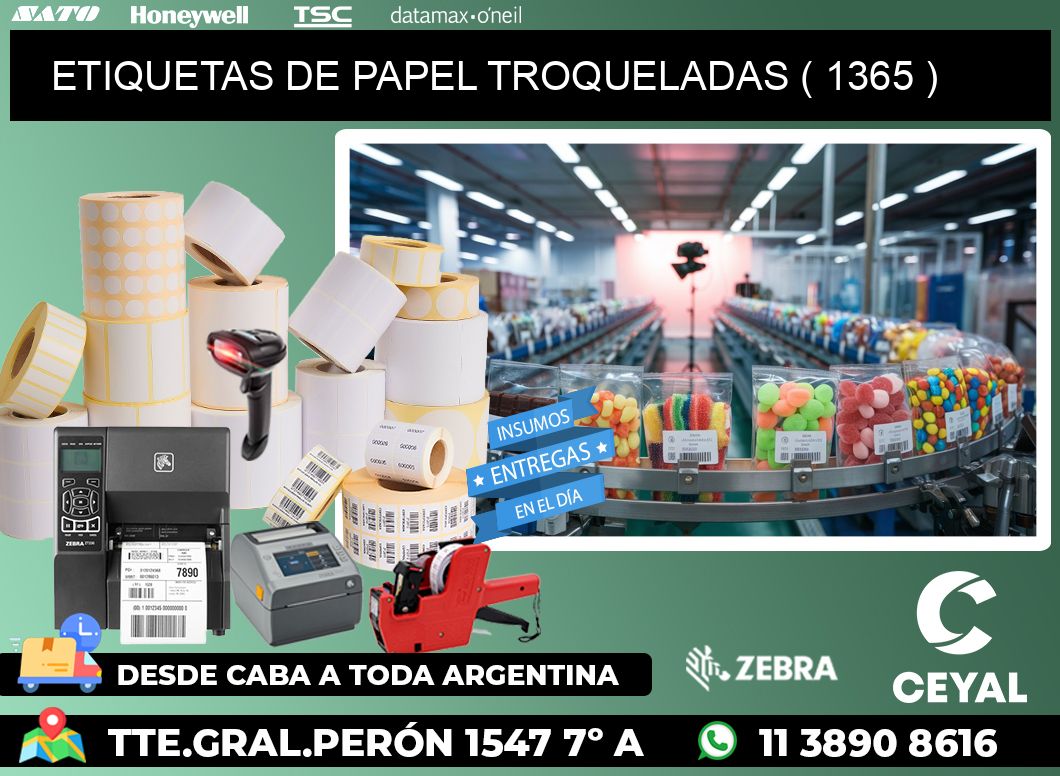 ETIQUETAS DE PAPEL TROQUELADAS ( 1365 )