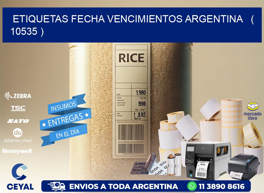 ETIQUETAS FECHA VENCIMIENTOS ARGENTINA   ( 10535 )