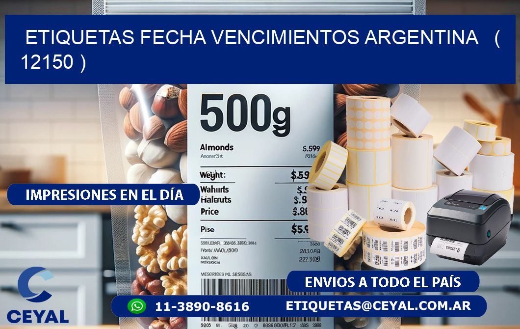 ETIQUETAS FECHA VENCIMIENTOS ARGENTINA   ( 12150 )