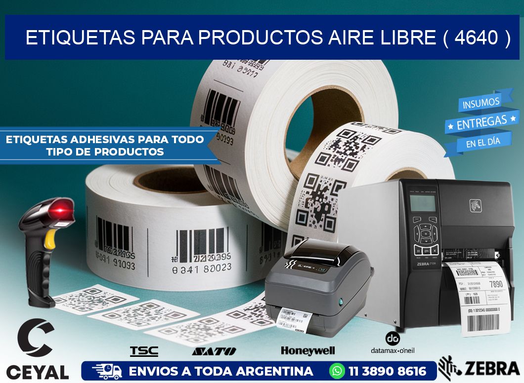 ETIQUETAS PARA PRODUCTOS AIRE LIBRE ( 4640 )