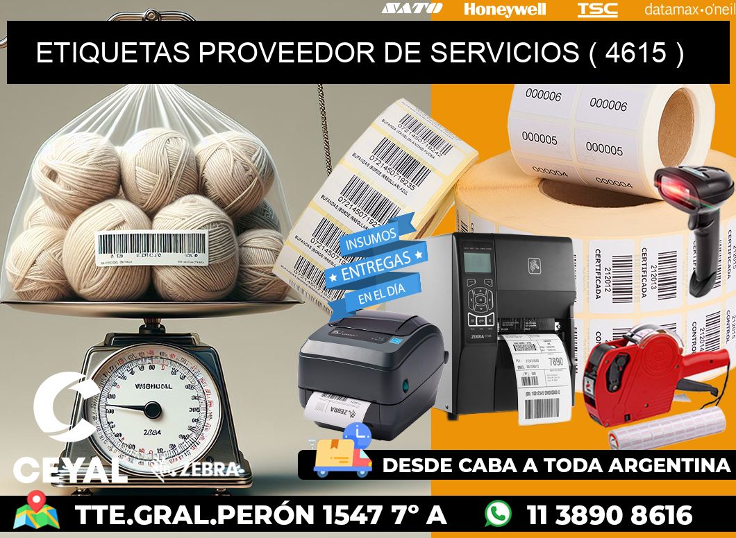 ETIQUETAS PROVEEDOR DE SERVICIOS ( 4615 )