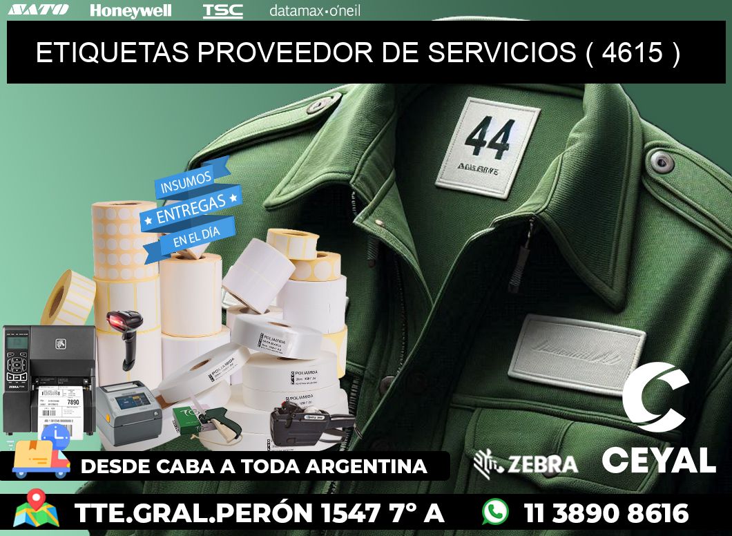 ETIQUETAS PROVEEDOR DE SERVICIOS ( 4615 )