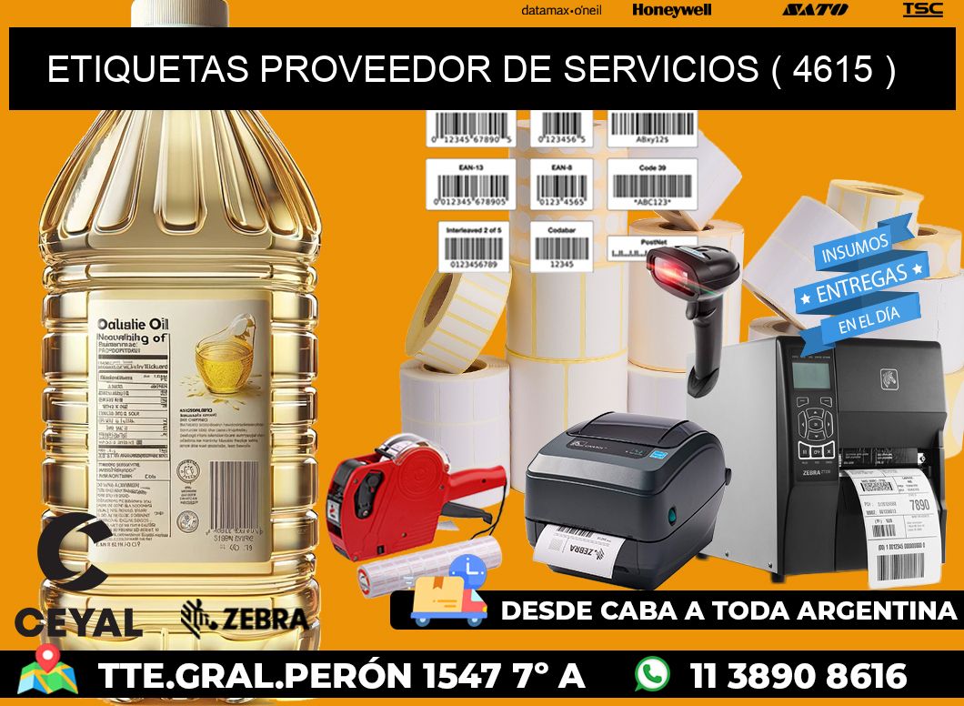 ETIQUETAS PROVEEDOR DE SERVICIOS ( 4615 )