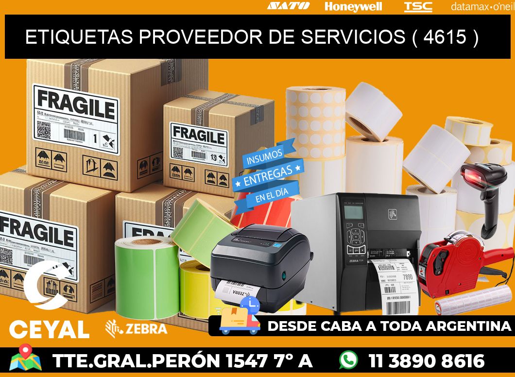 ETIQUETAS PROVEEDOR DE SERVICIOS ( 4615 )