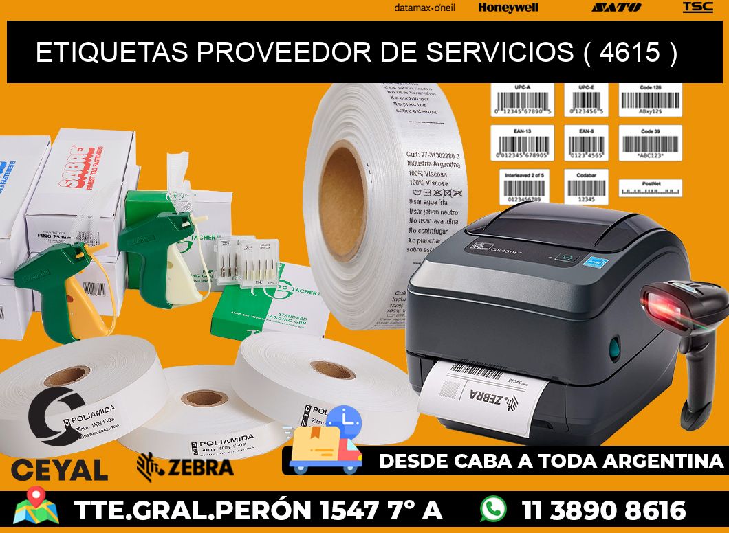 ETIQUETAS PROVEEDOR DE SERVICIOS ( 4615 )