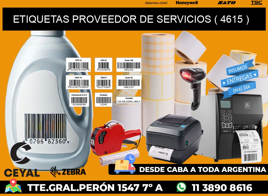 ETIQUETAS PROVEEDOR DE SERVICIOS ( 4615 )