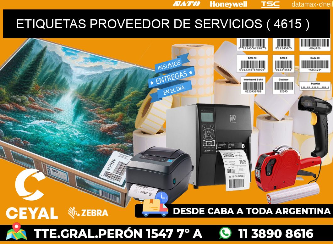 ETIQUETAS PROVEEDOR DE SERVICIOS ( 4615 )