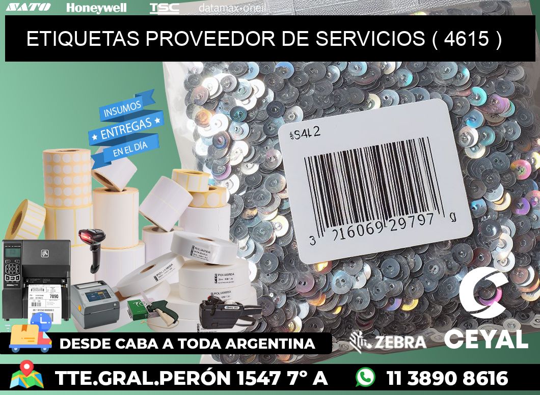 ETIQUETAS PROVEEDOR DE SERVICIOS ( 4615 )