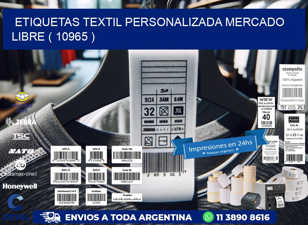 ETIQUETAS TEXTIL PERSONALIZADA MERCADO LIBRE ( 10965 )