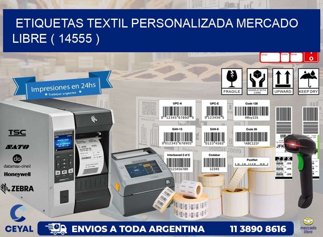 ETIQUETAS TEXTIL PERSONALIZADA MERCADO LIBRE ( 14555 )