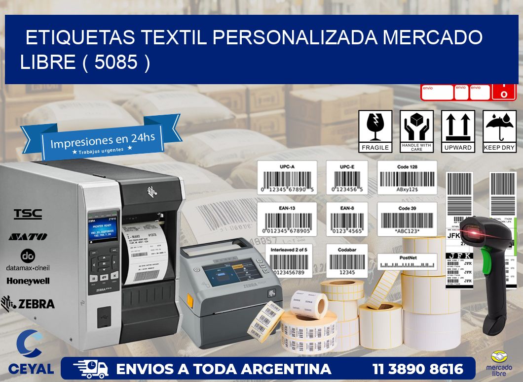 ETIQUETAS TEXTIL PERSONALIZADA MERCADO LIBRE ( 5085 )