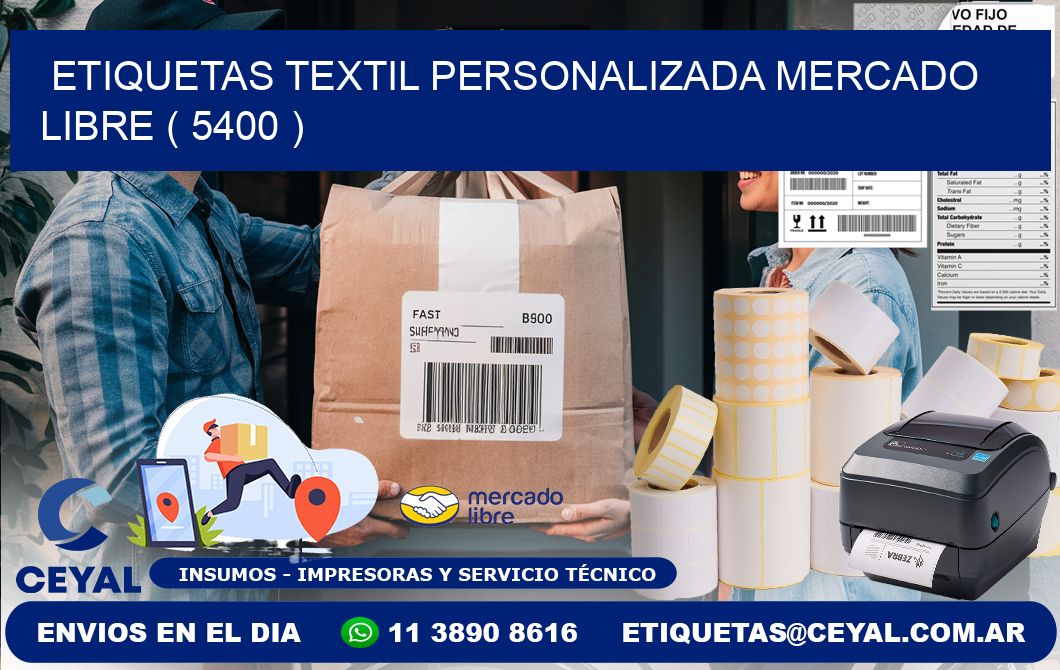 ETIQUETAS TEXTIL PERSONALIZADA MERCADO LIBRE ( 5400 )