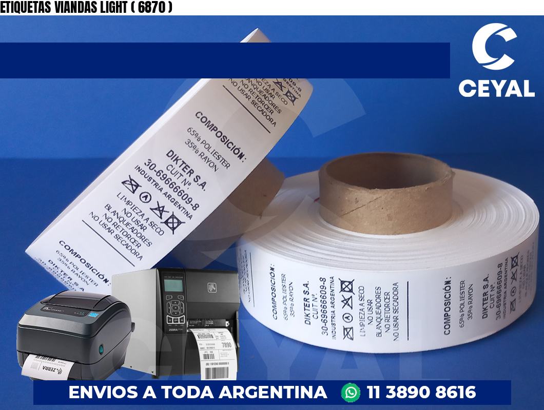 ETIQUETAS VIANDAS LIGHT ( 6870 )