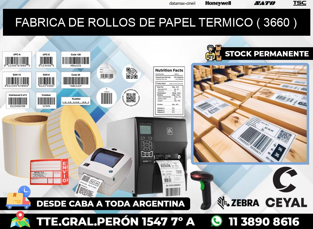 FABRICA DE ROLLOS DE PAPEL TERMICO ( 3660 )