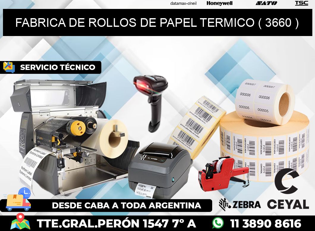 FABRICA DE ROLLOS DE PAPEL TERMICO ( 3660 )