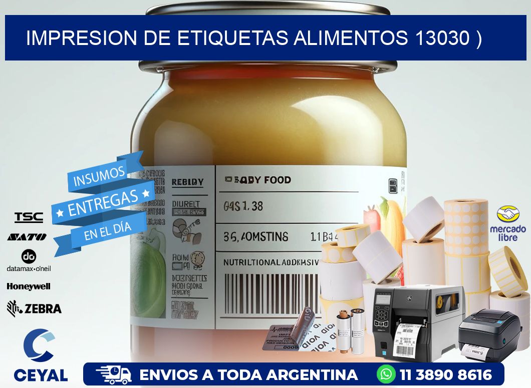 IMPRESION DE ETIQUETAS ALIMENTOS 13030 )