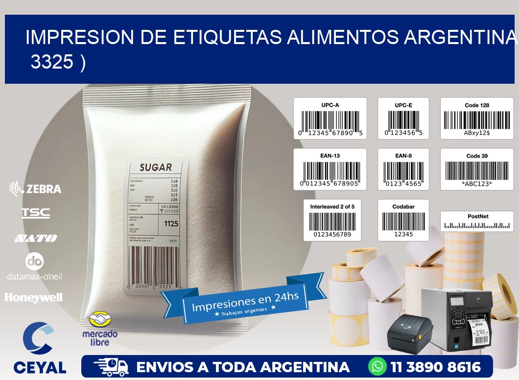 IMPRESION DE ETIQUETAS ALIMENTOS ARGENTINA   3325 )