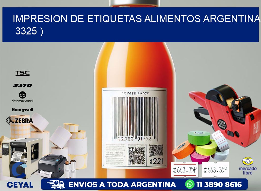 IMPRESION DE ETIQUETAS ALIMENTOS ARGENTINA   3325 )