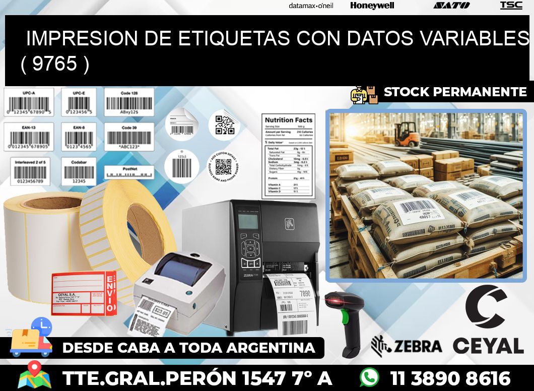 IMPRESION DE ETIQUETAS CON DATOS VARIABLES ( 9765 )