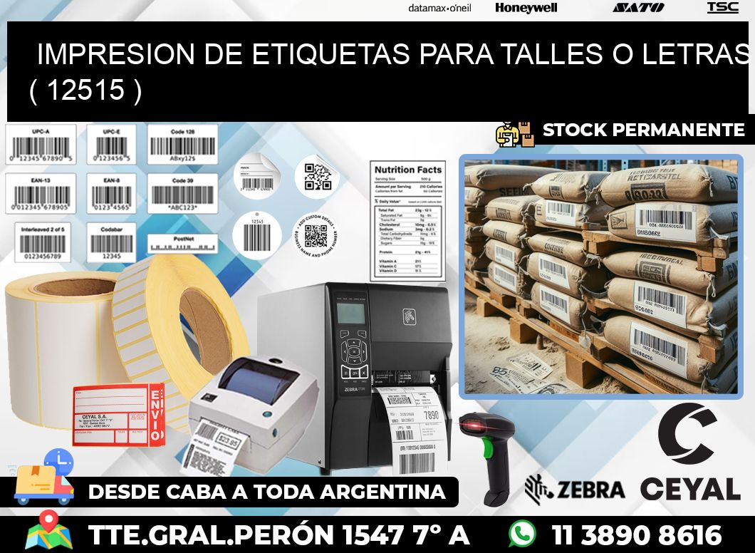 IMPRESION DE ETIQUETAS PARA TALLES O LETRAS ( 12515 )
