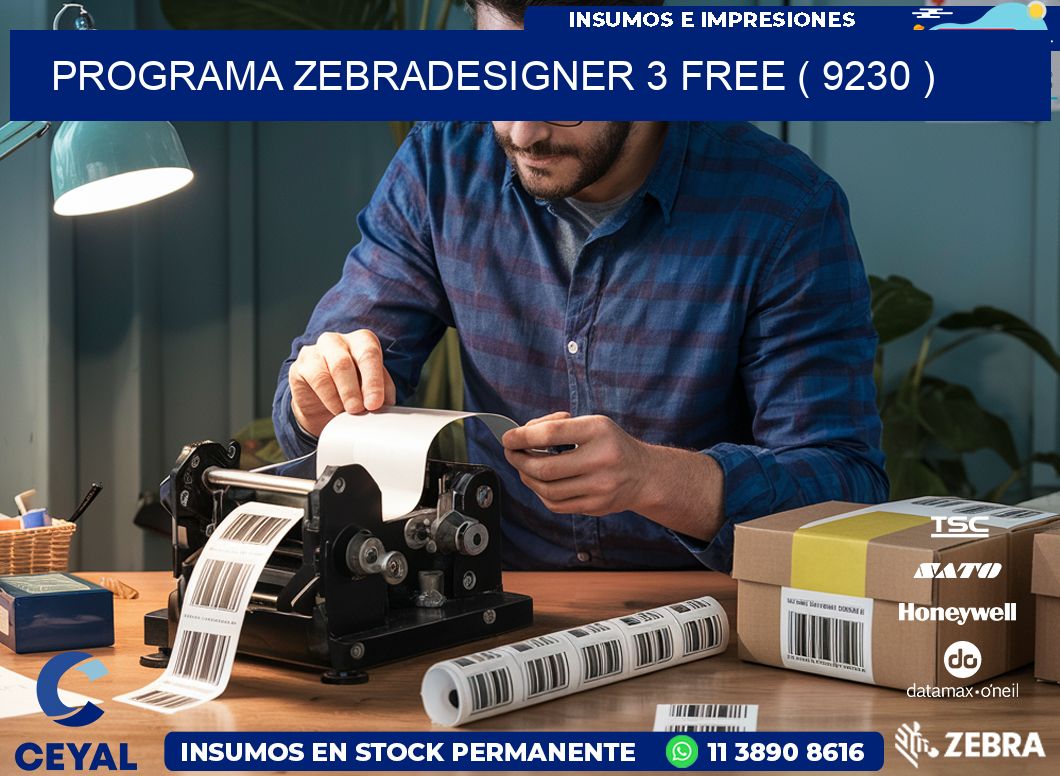 PROGRAMA ZEBRADESIGNER 3 FREE ( 9230 )