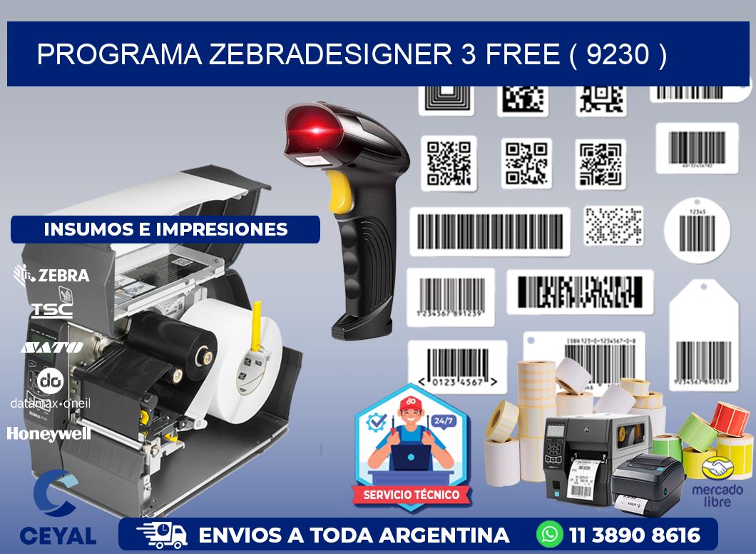 PROGRAMA ZEBRADESIGNER 3 FREE ( 9230 )