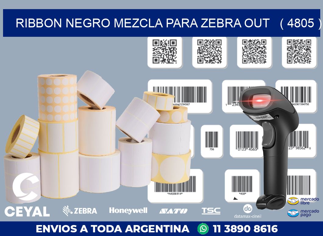 RIBBON NEGRO MEZCLA PARA ZEBRA OUT   ( 4805 )